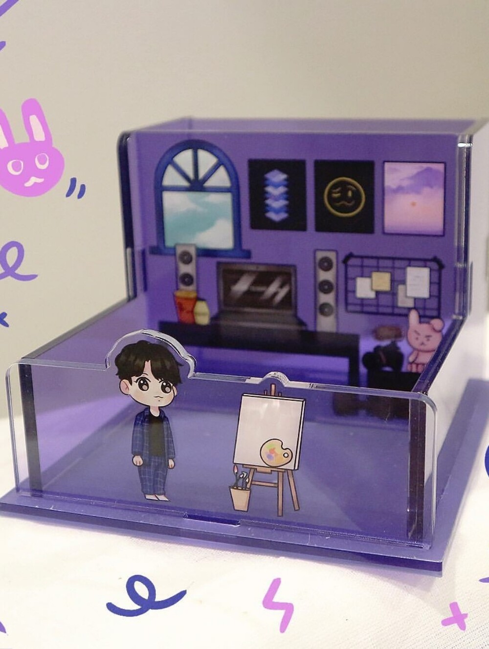 BTS Fanmade Peanut Paper Co "Bangtan's Room" Mini Acrylic Stand Set (Complete 7)